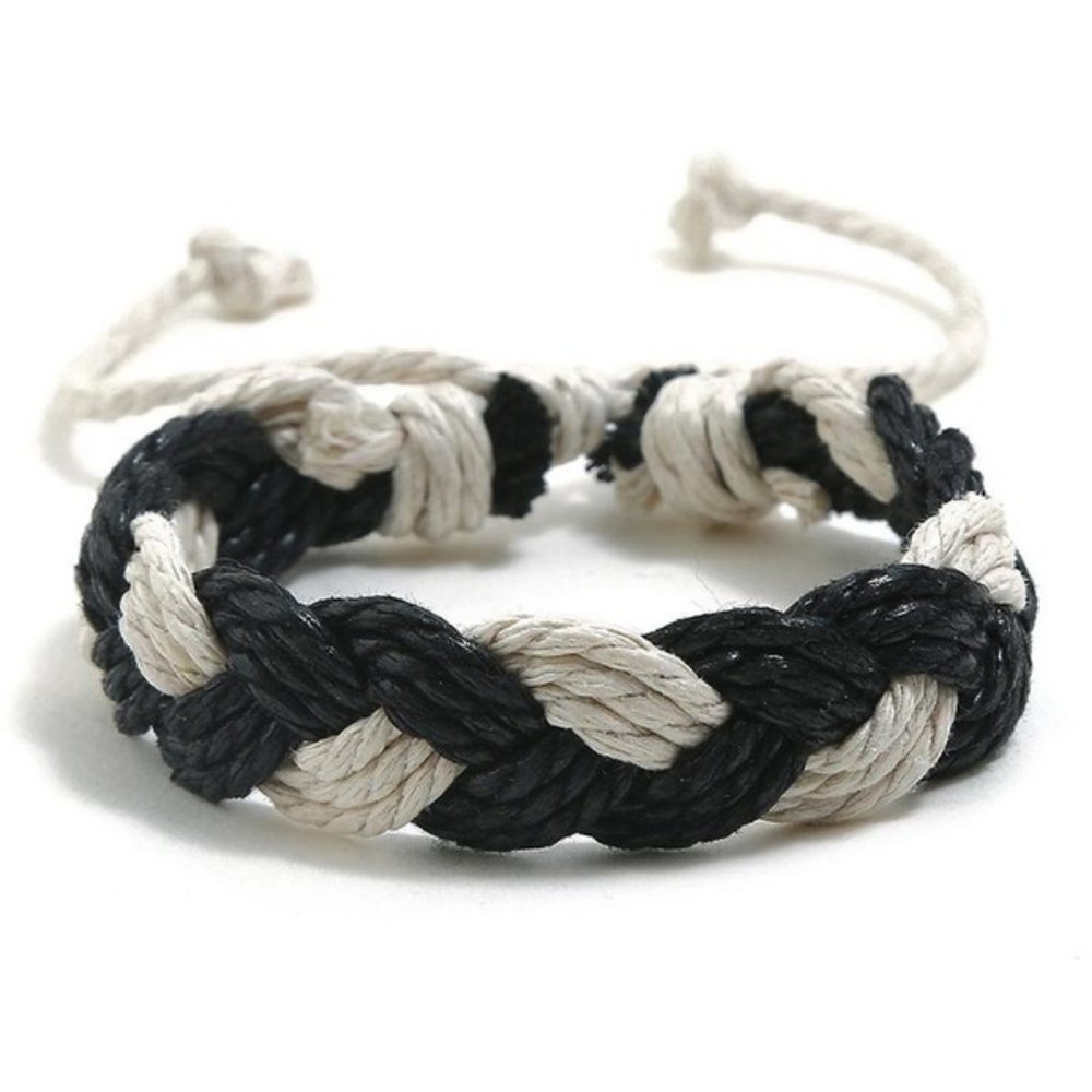 Black and White Braided Bracelet